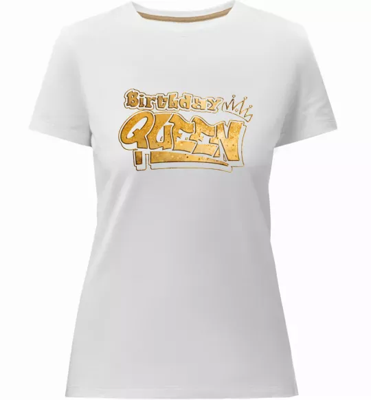 Женская премиум футболка Birthday Queen Белый фото