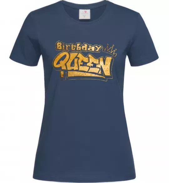 Жіноча футболка Birthday Queen Темно-синій фото