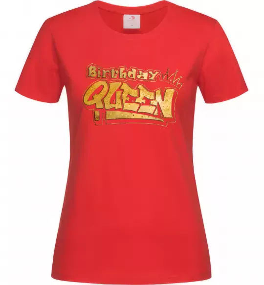 Жіноча футболка Birthday Queen Червоний фото