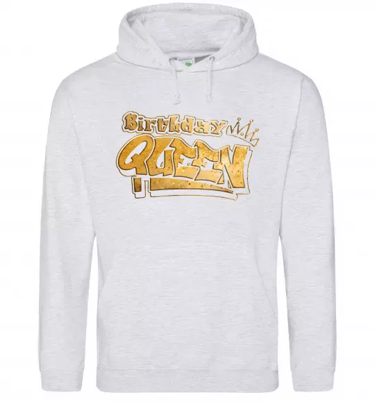 Женская толстовка (худи) Birthday Queen Серый меланж фото