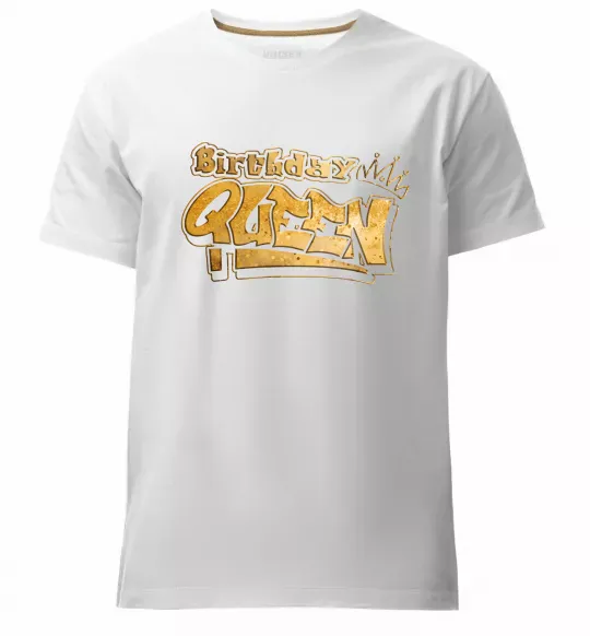 Мужская премиум футболка Birthday Queen Белый фото