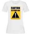 Женская футболка Caution 20 years old Белый фото