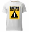 Мужская премиум футболка Caution 20 years old Белый фото
