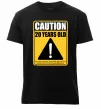 Мужская премиум футболка Caution 20 years old Черный фото