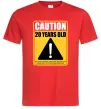 Чоловіча футболка Caution 20 years old Червоний фото
