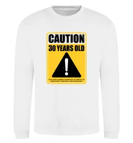 Свитшот Caution 30 years old Белый фото
