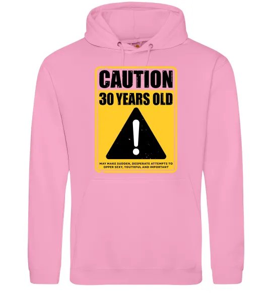 Чоловіча толстовка (худі) Caution 30 years old Рожевий фото