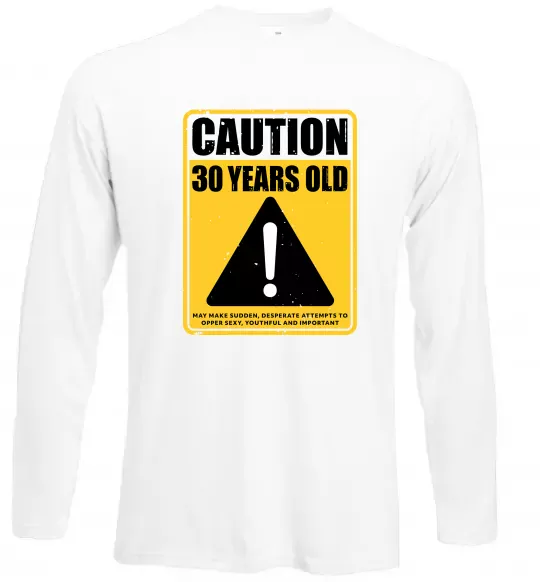 Лонгслив Caution 30 years old Белый фото