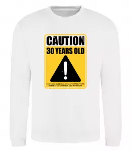 Свитшот Caution 30 years old Белый фото