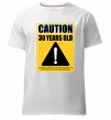 Чоловіча преміум футболка Caution 30 years old Білий фото
