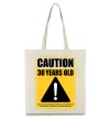 Эко-сумка Caution 30 years old Бежевый фото