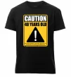 Мужская премиум футболка Caution 40 years old Черный фото