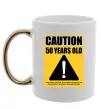 Чашка з кольоровою ручкою Caution 50 years old Золото фото