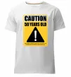 Мужская премиум футболка Caution 50 years old Белый фото