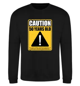Свитшот Caution 50 years old Черный фото