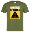 Мужская футболка Caution 50 years old Оливковый фото