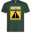 Мужская футболка Caution 50 years old Темно-зеленый фото