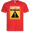 Мужская футболка Caution 50 years old Красный фото