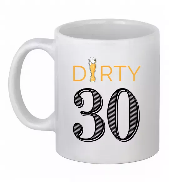 Чашка керамическая Dirty 30 beer Белый фото