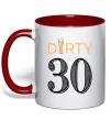 Чашка с цветной ручкой Dirty 30 beer Красный фото