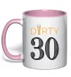 Чашка с цветной ручкой Dirty 30 beer Нежно розовый фото