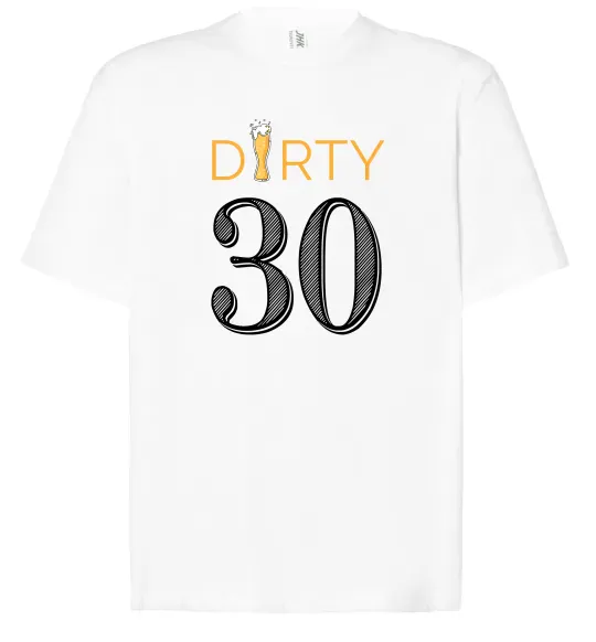 Футболка Оверсайз Dirty 30 beer Білий фото