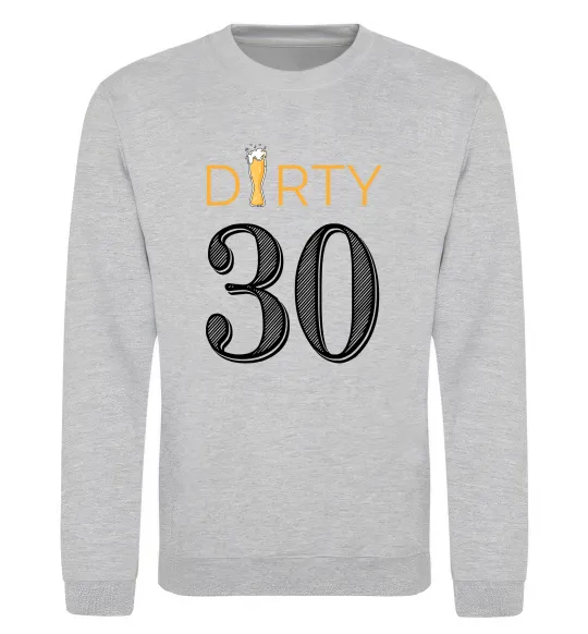 Свитшот Dirty 30 beer Серый меланж фото