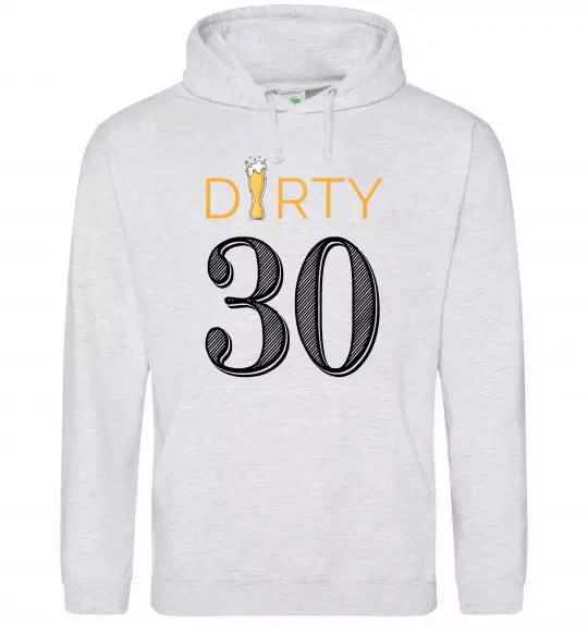 Чоловіча толстовка (худі) Dirty 30 beer Сірий меланж фото
