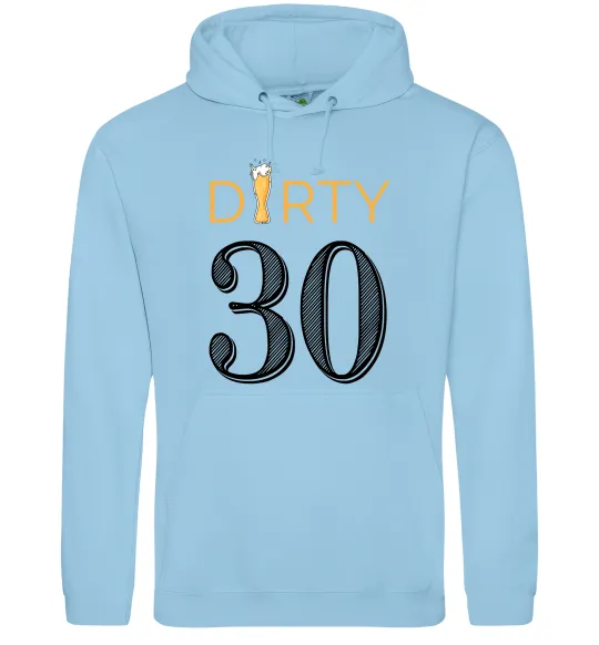 Мужская толстовка (худи) Dirty 30 beer Голубой фото