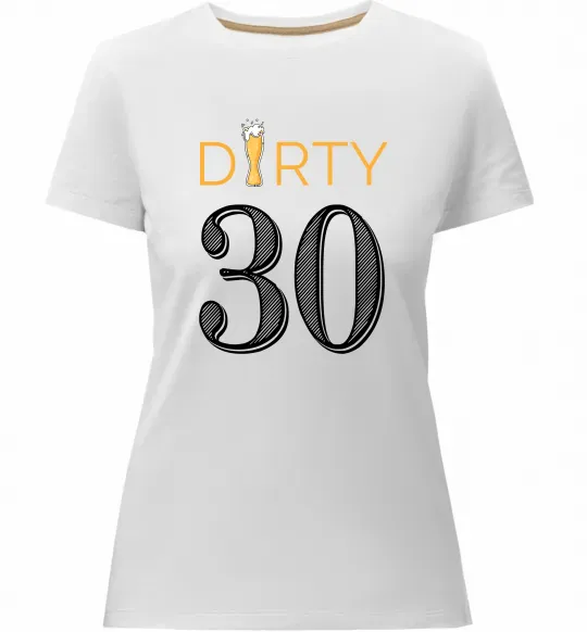Жіноча преміум футболка Dirty 30 beer Білий фото
