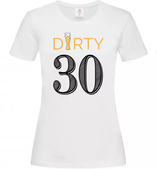Жіноча футболка Dirty 30 beer Білий фото