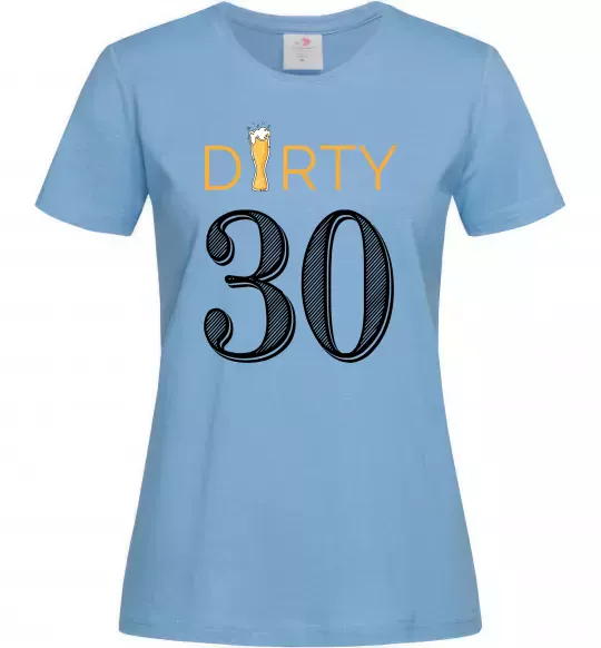 Жіноча футболка Dirty 30 beer Блакитний фото