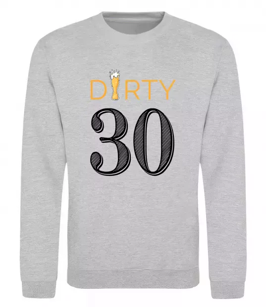 Свитшот Dirty 30 beer Серый меланж фото
