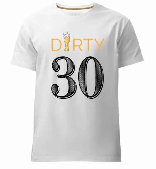 Мужская премиум футболка Dirty 30 beer Белый фото