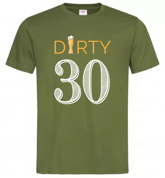 Чоловіча футболка Dirty 30 beer Оливковий фото