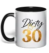 Чашка с цветной ручкой Dirty 30 golden Черный фото