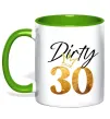 Чашка с цветной ручкой Dirty 30 golden Зеленый фото