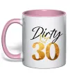 Чашка с цветной ручкой Dirty 30 golden Нежно розовый фото