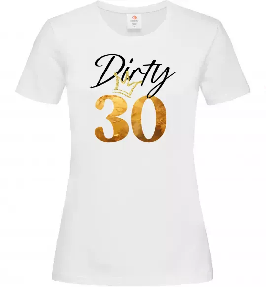 Женская футболка Dirty 30 golden Белый фото