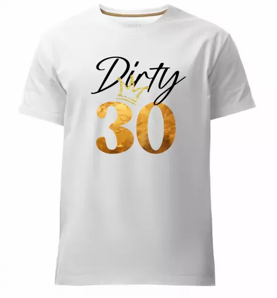 Мужская премиум футболка Dirty 30 golden Белый фото