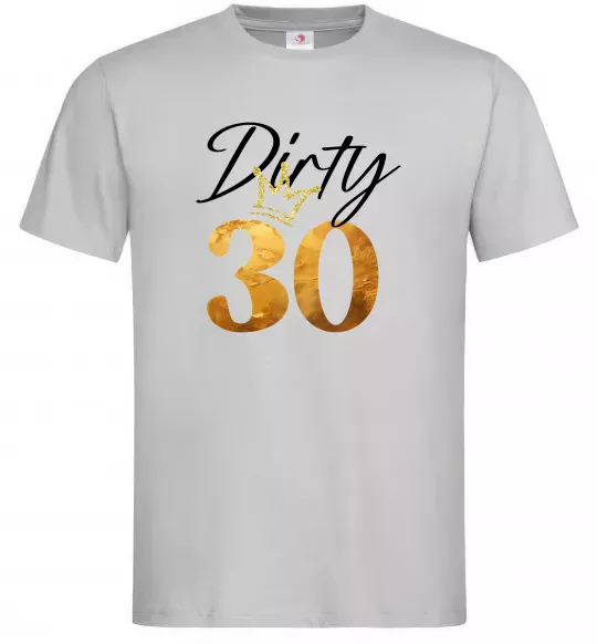Мужская футболка Dirty 30 golden Серый фото
