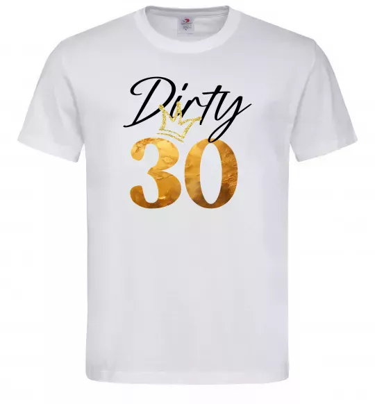 Мужская футболка Dirty 30 golden Белый фото