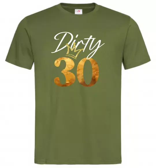 Мужская футболка Dirty 30 golden Оливковый фото