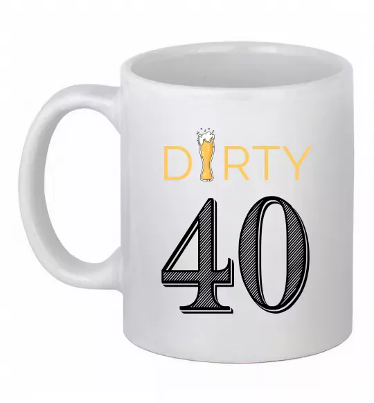 Чашка керамическая Dirty 40 beer Белый фото