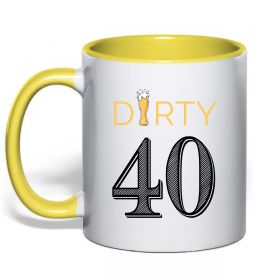 Чашка с цветной ручкой Dirty 40 beer