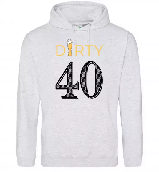 Женская толстовка (худи) Dirty 40 beer Серый меланж фото