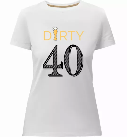 Женская премиум футболка Dirty 40 beer Белый фото