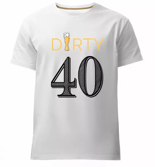 Мужская премиум футболка Dirty 40 beer Белый фото