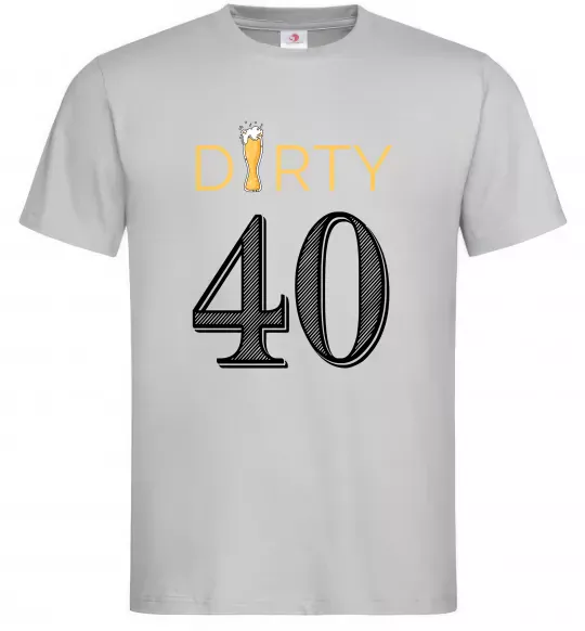 Мужская футболка Dirty 40 beer Серый фото
