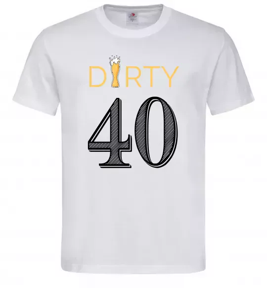 Мужская футболка Dirty 40 beer Белый фото